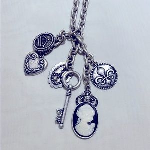 Retro Vintage Pearl and Charm Necklace